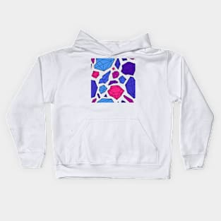 Rough Diamond Fashion Print Pink Blue White Mix Kids Hoodie